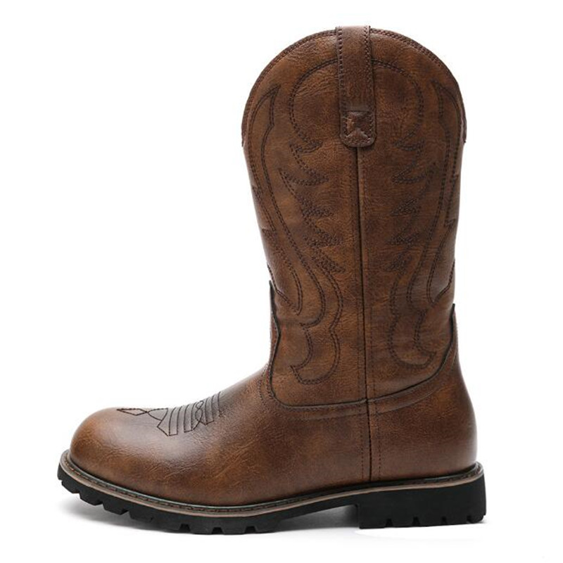 Vintage Fashion Mens - Botas de cowboy masculinas góticas, designer