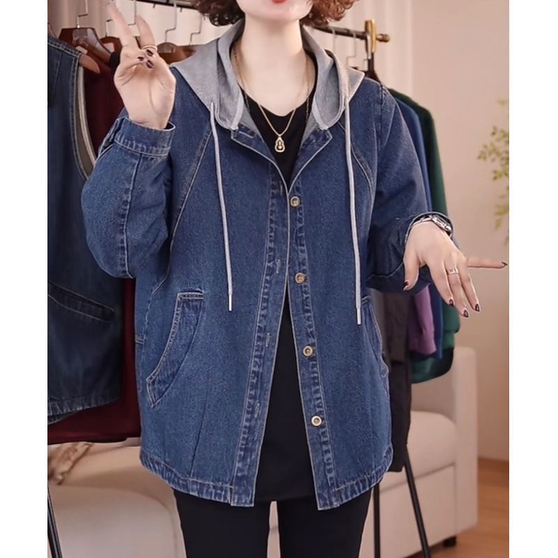 Patchwork Jean Jacket - Jaqueta Jeans Feminina Europeia de Alta