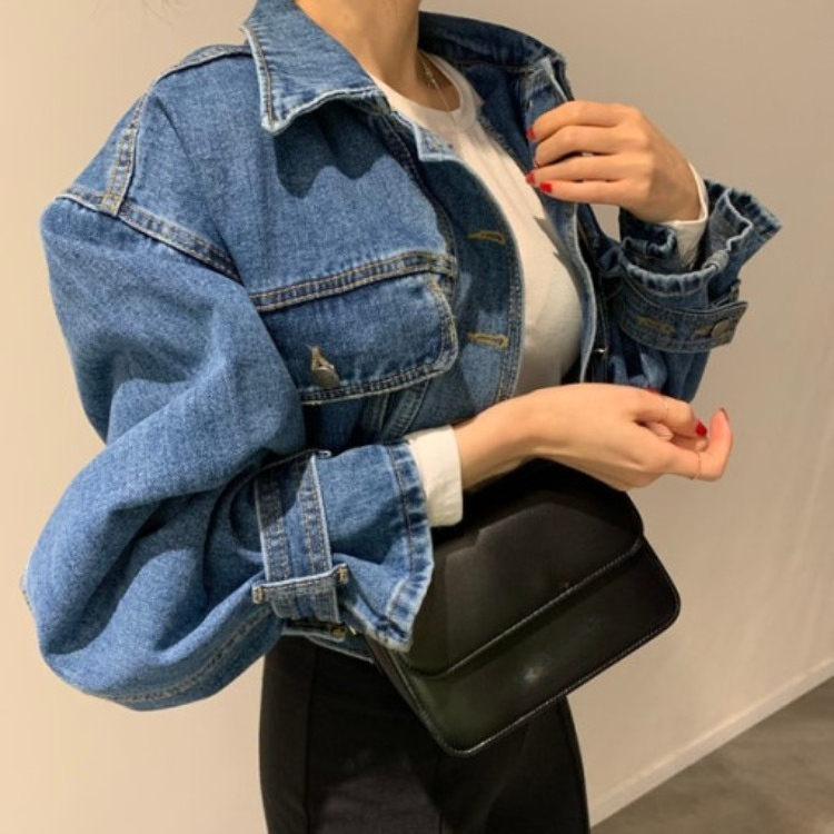 Patchwork Jean Jacket - Primavera outono nova chegada estilo coreano