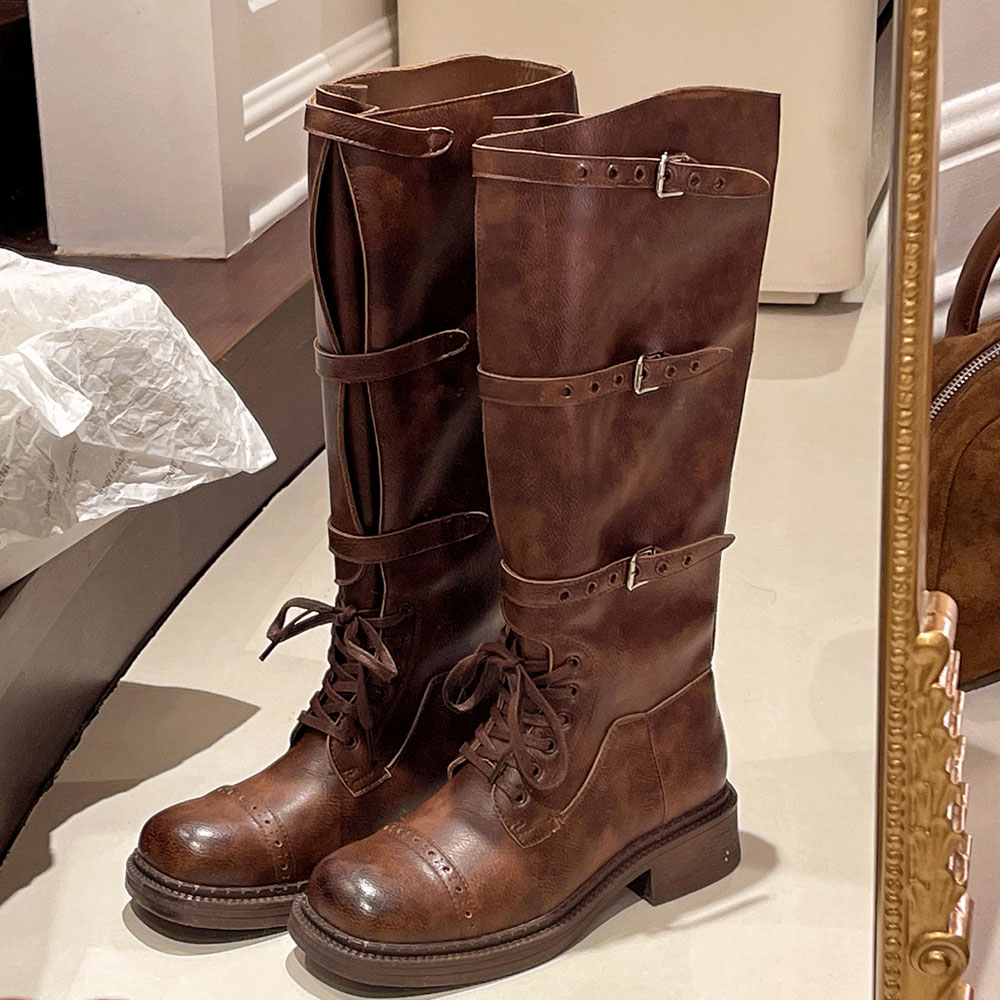 Vintage Fashion Design - Botas altas de joelho femininas vintage