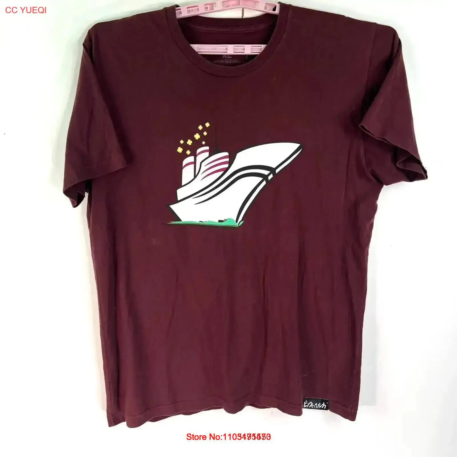 Vintage Yacht Fashion - Rosa golfinho t camisa masculina xl