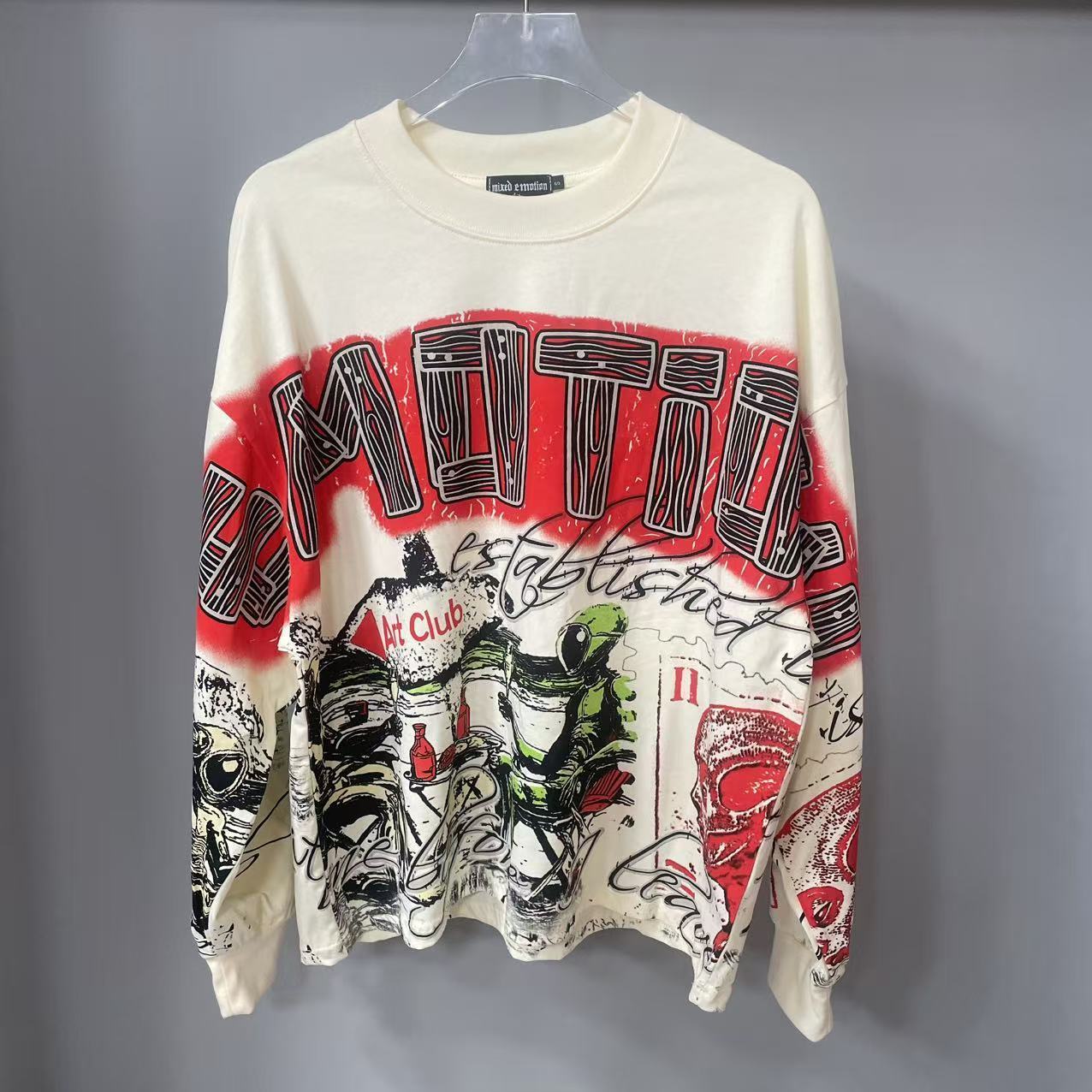 Vintage Fashion Design - Camiseta de Manga Longa MIXED-EMOTION de