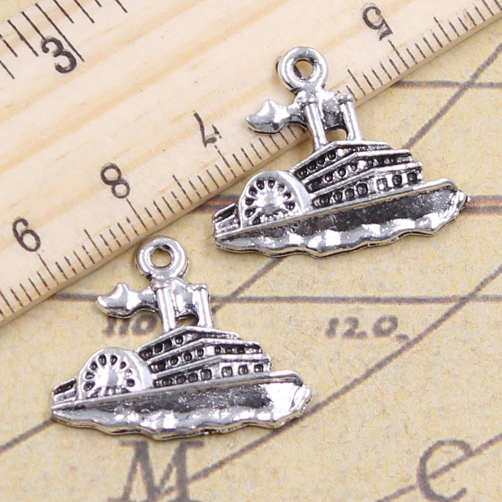 Vintage Yacht Fashion - 15 pçs encantos lancha iate lancha