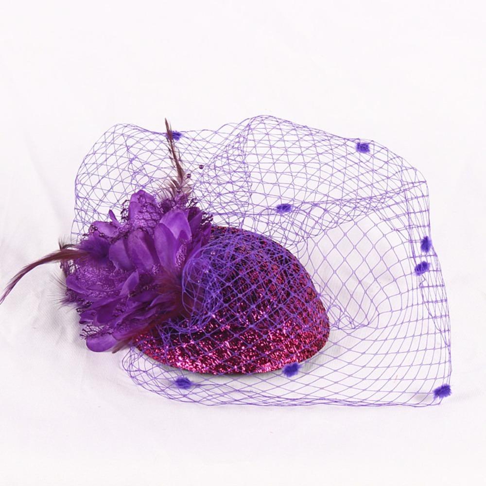 Vintage Fashion Hats - Véu de Noiva Floral de Poliéster,