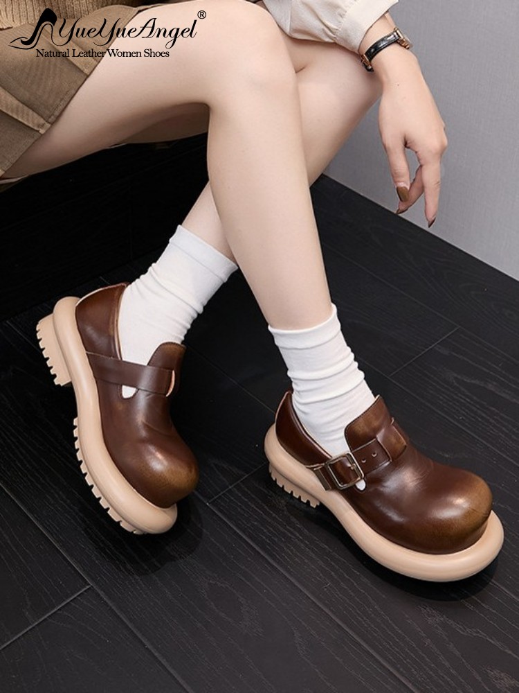Vintage Fashion Mens - Sapatos Derby de Couro Genuíno Estilo