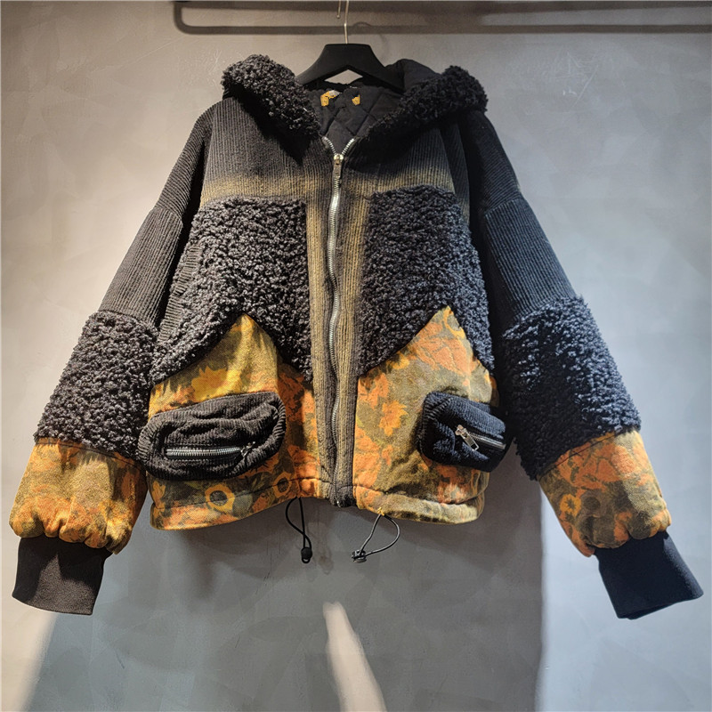 Wht na moda nova feminina reta - Patchwork Jean Jacket avaliação e preço