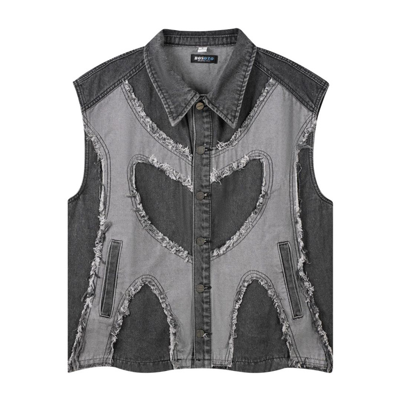 Europeu e americano masculino  - Patchwork Jean Jacket avaliação e preço