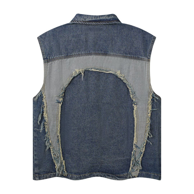 Europeu e americano masculino  - Patchwork Jean Jacket avaliação e preço