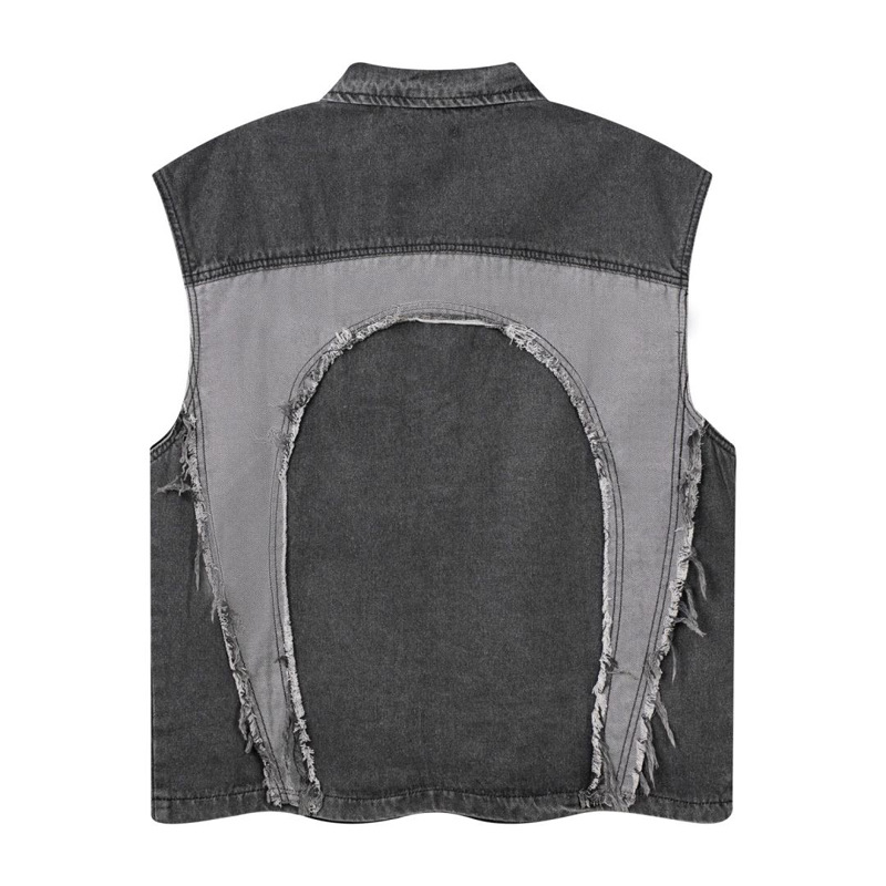 Europeu e americano masculino  - Patchwork Jean Jacket avaliação e preço