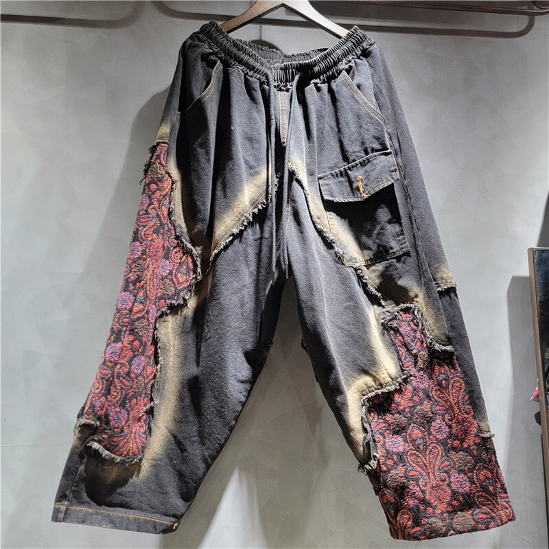 Whth moda feminina lavagem ret - Patchwork Jean Jacket avaliação e preço