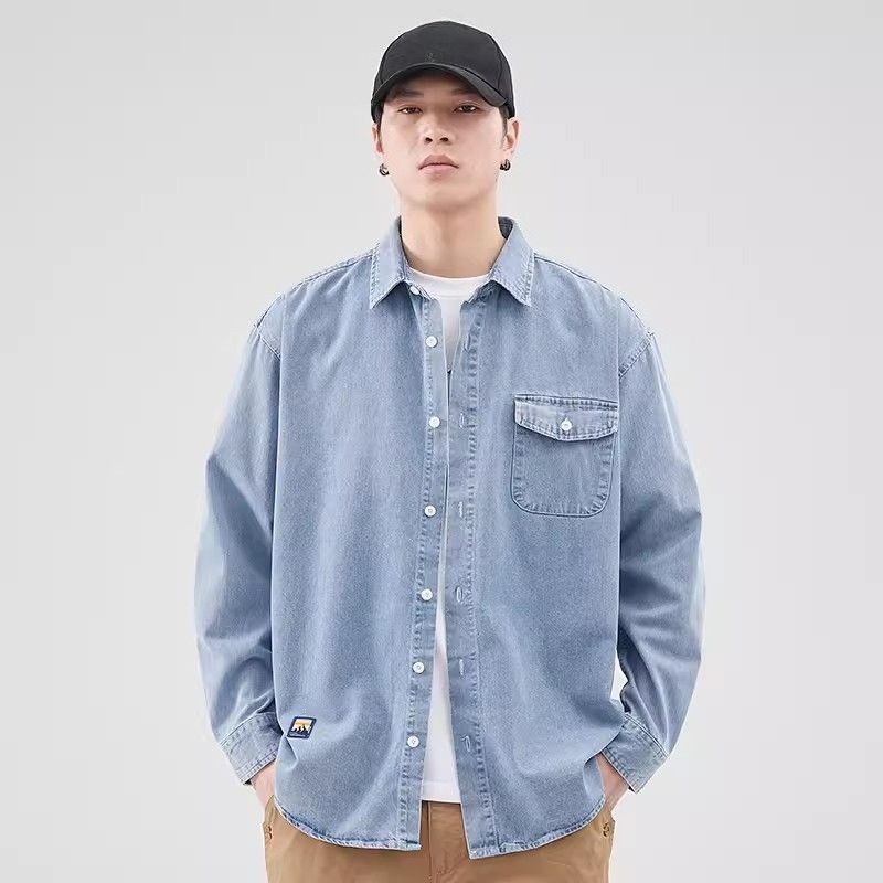 Outono botão jaqueta jeans mas - Patchwork Jean Jacket avaliação e preço