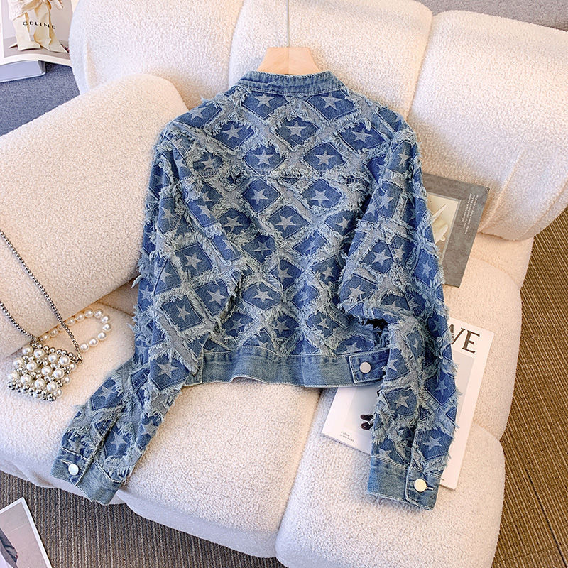 Casaco feminino denim casacos  - Patchwork Jean Jacket avaliação e preço