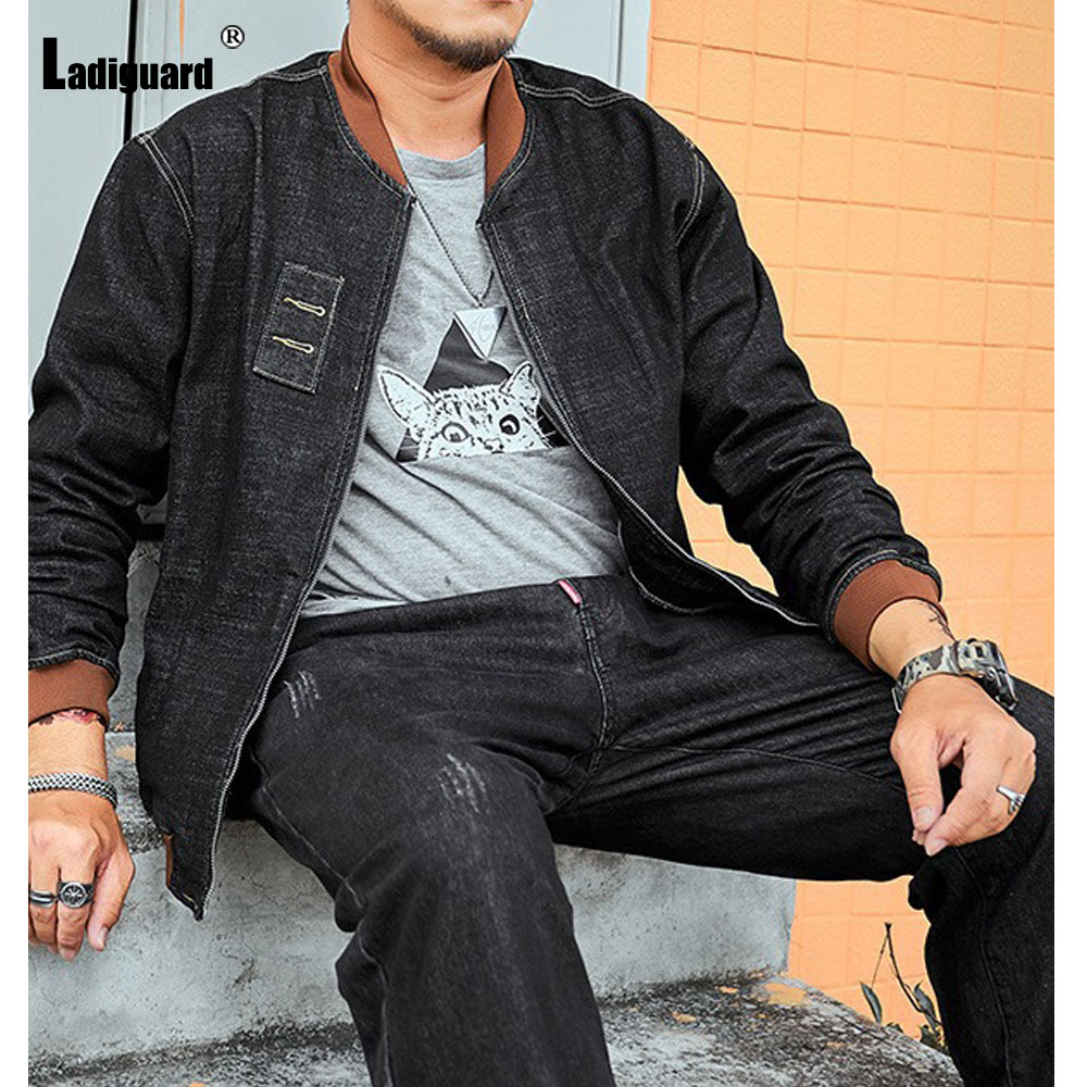 Ladylike-Jaqueta masculina com - Patchwork Jean Jacket avaliação e preço