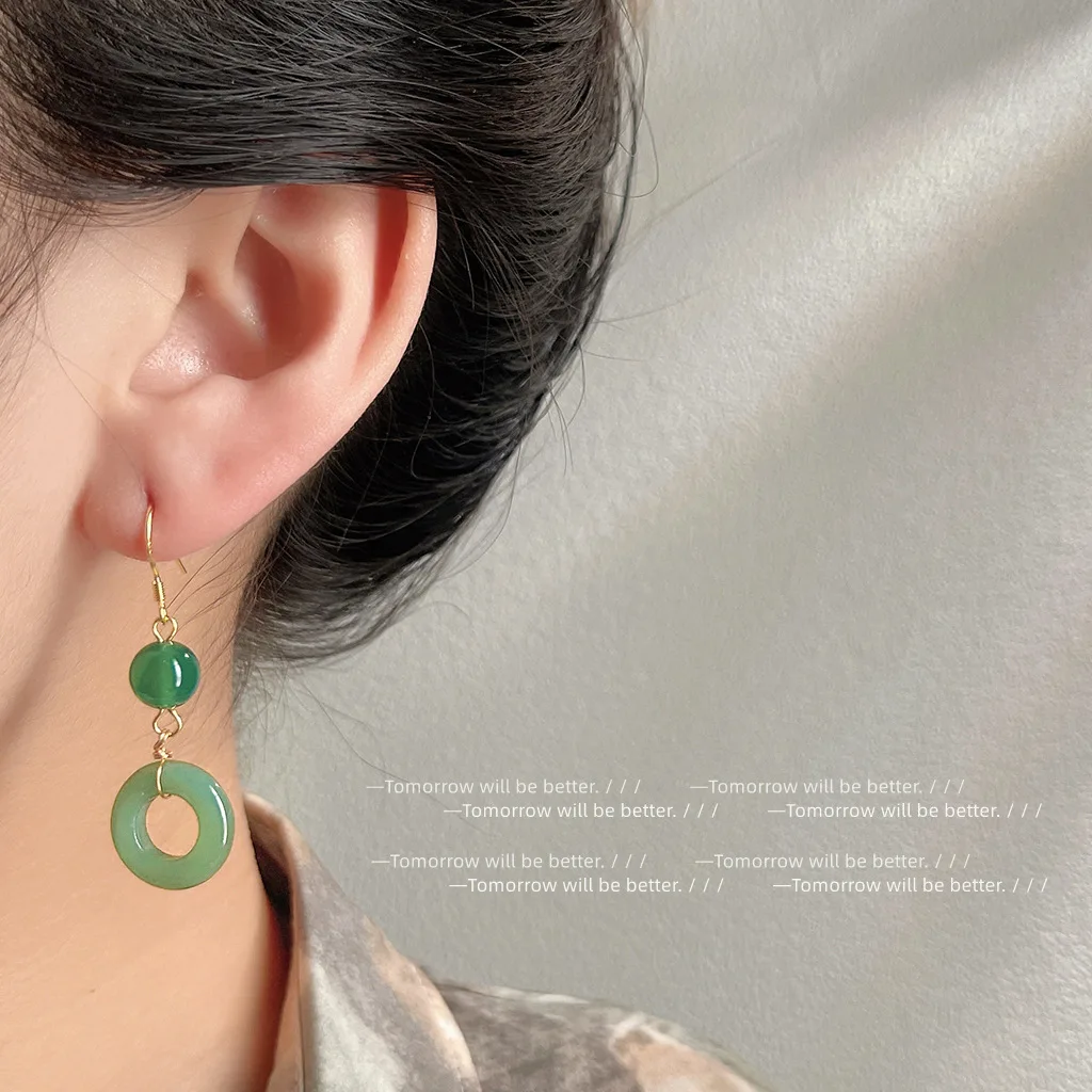 Brincos de anel de jade real v - Vintage Fashion Rings avaliação e preço