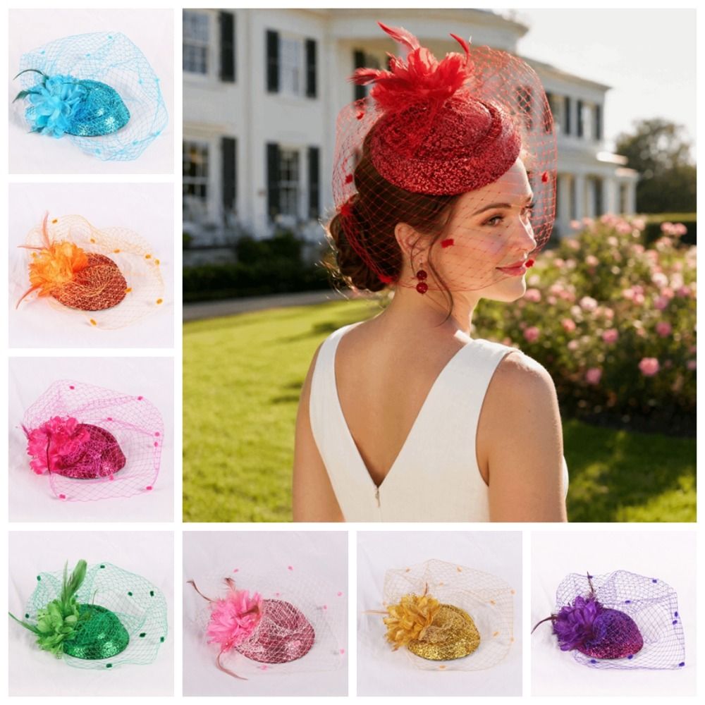 Véu de Noiva Floral de Poliést - Vintage Fashion Hats avaliação e preço