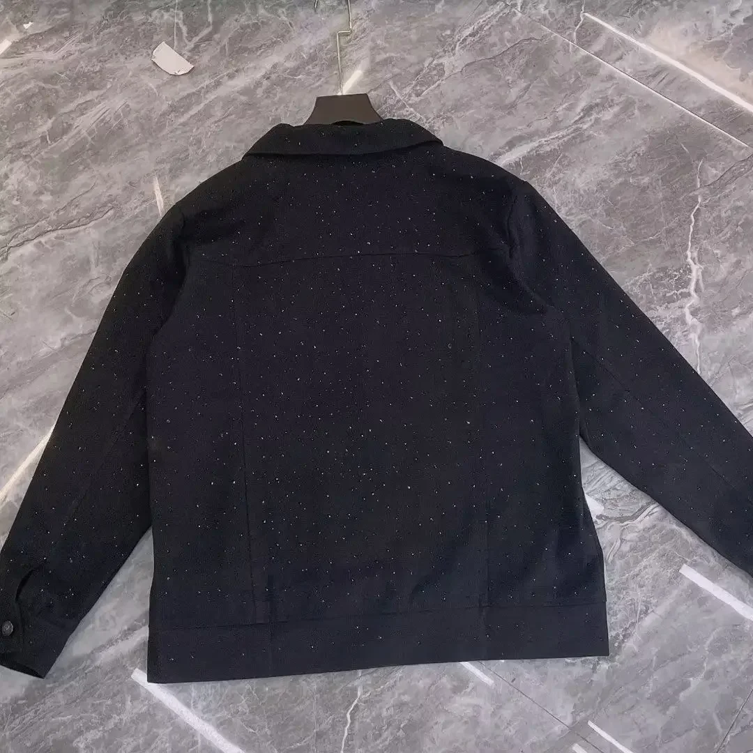 Casaco jeans para homens botão - Patchwork Jean Jacket avaliação e preço