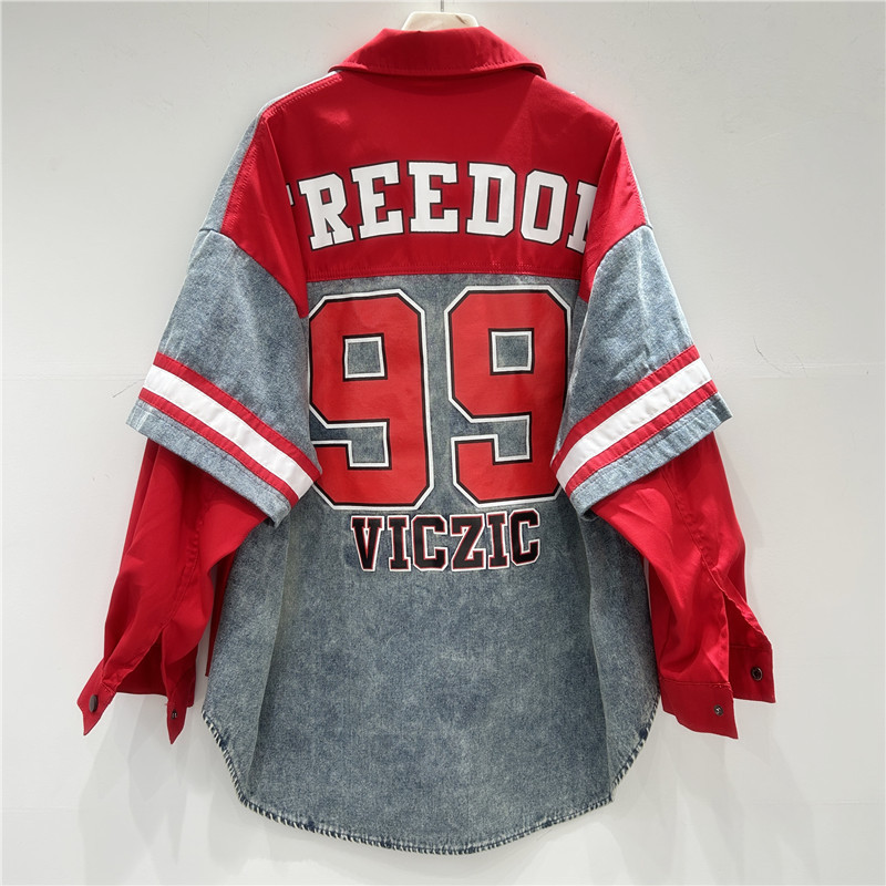 Mulher retro denim retalhos ca - Patchwork Jean Jacket avaliação e preço