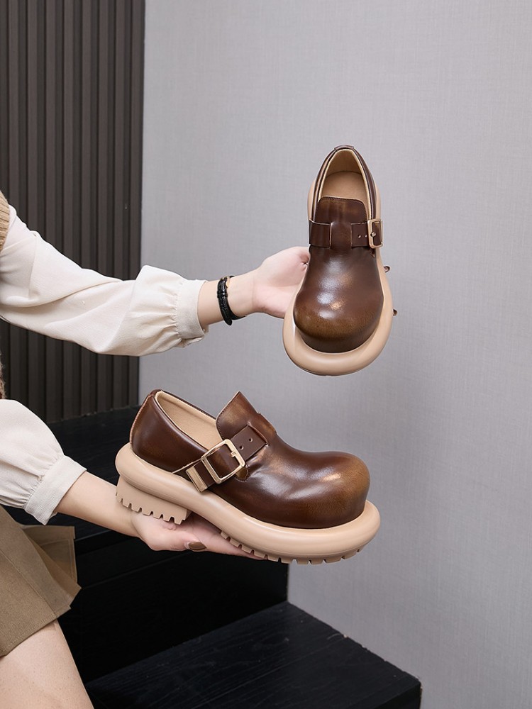 Sapatos Derby de Couro Genuíno - Vintage Fashion Mens avaliação e preço