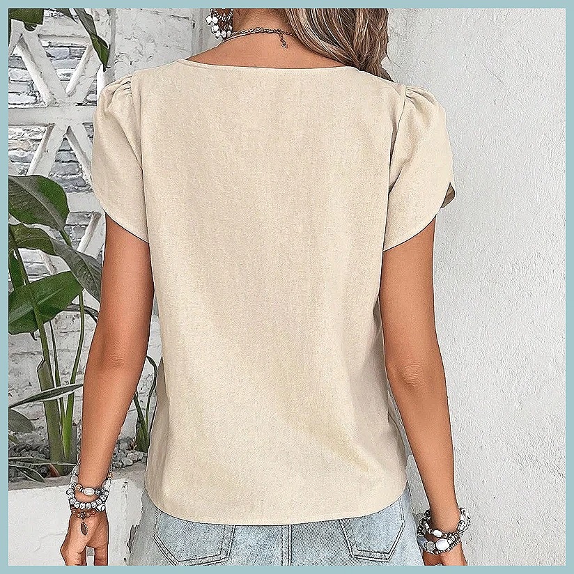 Blusa Vintage de Cor Sólida pa - Vintage Women Fashion avaliação e preço