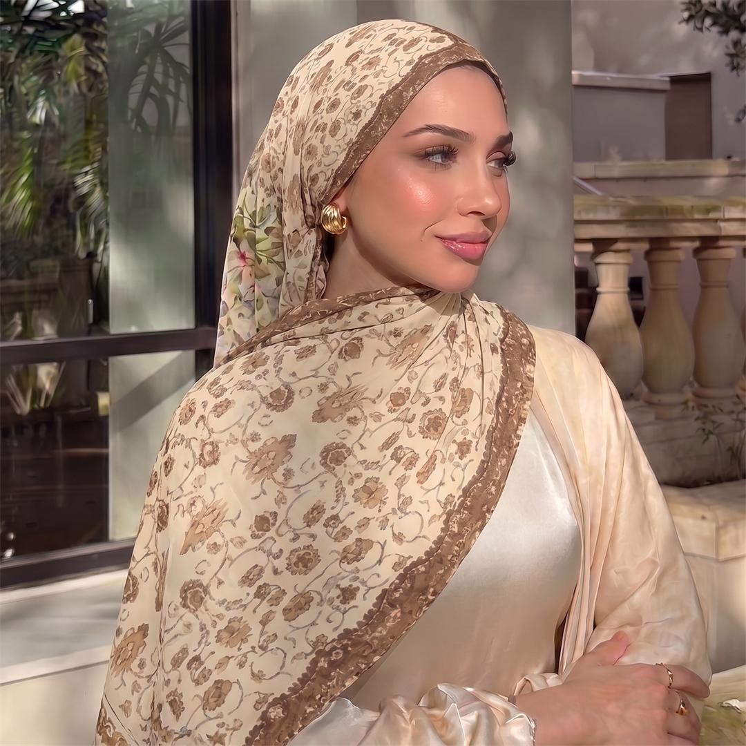 Hijab Vintage com Estampa Flor - Vintage Women Fashion avaliação e preço